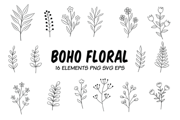Download Boho Flowers Bundle Svg - Premium Bundle